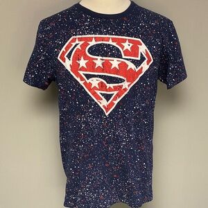 DC Comics Superman Starry Logo Tee – Blue & Red
